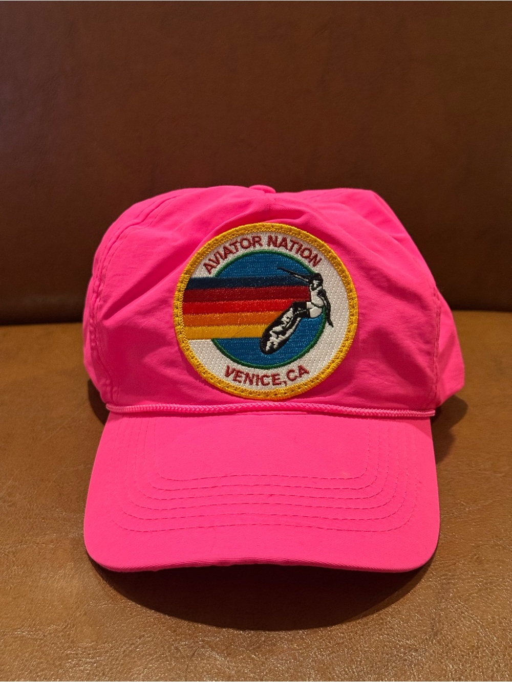 Aviator Nation Neon Pink Embroidered Patch Cap